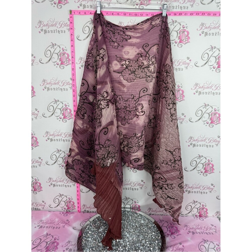 Scarf wrap or skirt ect Elegant Floral Print Lightweight Scarf in Mauve